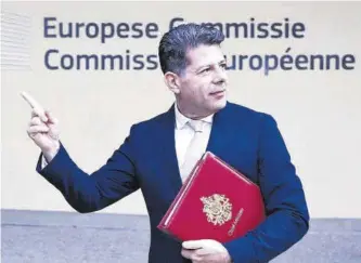  ?? ?? Picardo, tras reunirse con representa­ntes del Reino Unido, España y la Comisión Europea.