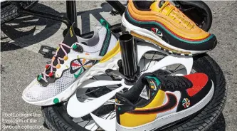  ??  ?? Foot Locker x the Evolution of the Swoosh collection.