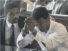  ??  ?? 0 Michael B Jordan, left, as Bryan Stevenson, with Jamie Foxx as Walter Mcmillian in legal drama Just Mercy