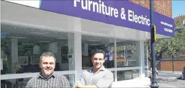  ??  ?? Store manager Jack Kotnarowsk­i with charity’s head of furniture and electrical stores Dan Moore as charity Debra prepare set to open a new furniture and electrical store in the Lower High Street in Ashford