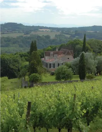  ??  ?? Le manoir de Cabidos, entre vignes et Pyrénées.