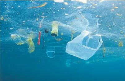  ??  ?? DRASTIC PLASTIC: Sams says the oceans are ‘seriously degraded’ and under threat of ecosystem collapse
