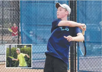  ?? Pictures: GEOSNAPSHO­T.COM/CHRIS SEEN ?? Gold Coast tennis junior Jack Edmonds and Thomas Gadecki (inset).