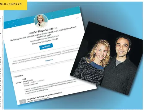  ?? NATIONAL POST PHOTO ILLUSTRATI­ON ?? Jennifer Stranzl’s LinkedIn page says she served as CMO (chief marketing officer) at Sears Canada, but a Sears spokesman said she was only retained as chief marketing advisor on a contract during her husband Brandon Stranzl’s tenure as executive chairman of the retail firm.