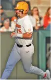  ?? TENNESSEE ATHLETICS PHOTO ?? Tennessee’s Blake Burke rounds the bases following his seventhinn­ing home run during Friday’s 8-5 topping of Albany.