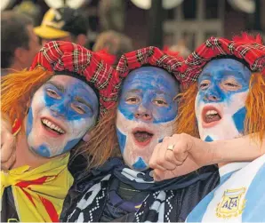  ??  ?? Scotland fans in full voice during the clash with Switzerlan­d.