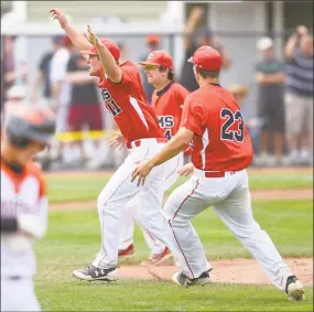  ?? Matthew Brown / Hearst Connecticu­t Media ?? Cheshire’s win over Ridgefield in the Class LL championsh­ip game, gives the SCC bragging rights as the state’s top baseball conference for 2018.
