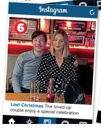  ??  ?? Last Christmas The loved-up couple enjoy a special celebratio­n