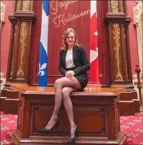  ?? Canadian Press photo ?? Quebec solidaire member Catherine Dorion poses in a Halloween photo that appeared on her Facebook page.