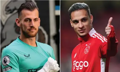  ?? United/Quality Sport/Getty Images ?? Martin Dubravka and Antony are both expected to join Manchester United before the transfer window closes this week. Composite: Newcastle