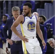  ?? BEN MARGOT — THE ASSOCIATED PRESS ?? Golden State Warriors coach Steve Ker won’t enjoy any production from Stephen Curry for about three months.