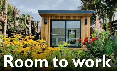  ??  ?? There are plenty of options when it comes to outdoor offices, from eco pods to garden rooms and summer houses