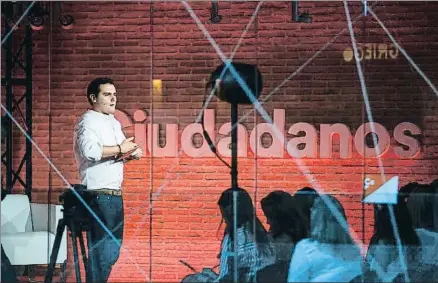  ?? DANI DUCH ?? El líder de Ciudadanos, Albert Rivera, esta sábado en Madrid en un acto en favor de la gestación subrogada