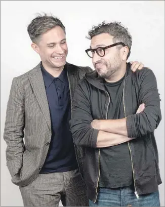  ?? Jay L. Clendenin Los Angeles Times ?? GAEL GARCÍA BERNAL, left, and Alonso Ruizpalaci­os consider some big questions in “Museo.”