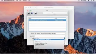  ??  ?? When adding a new printer to System Preference­s’ Printers & Scanners pane, your Mac should automatica­lly detect the hardware if it’s properly connected to your computer or network.