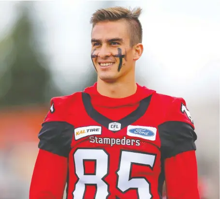  ?? AL CHAREST/POSTMEDIA ?? Calgary Stampeders Andrés Salgado should be ready to compete this season after putting on muscle, studying the team's playbook and giving his body a chance to recover after a long football season in 2019 between Mexico and the CFL.