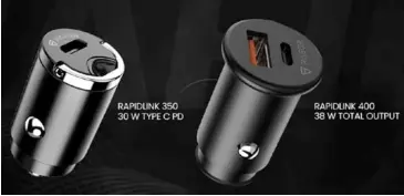  ??  ?? RAEGR Rapidlink Fast Car Chargers