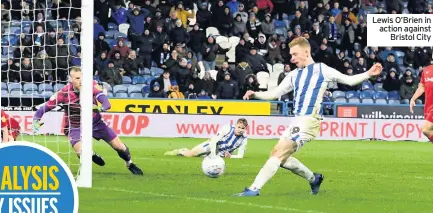  ??  ?? Lewis O’Brien in action against
Bristol City