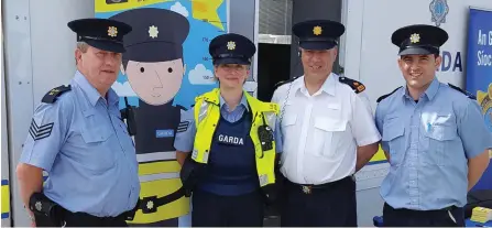  ??  ?? Local officers at the garda stand at the Maritime Festival.