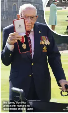  ?? ?? The Second World War veteran after receiving his knighthood at Windsor Castle