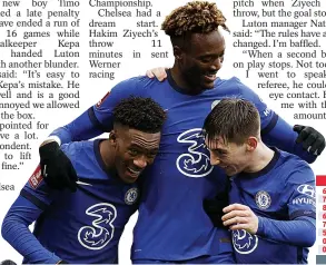  ??  ?? SMILING: Abraham, HudsonOdoi and Gilmour celebrate