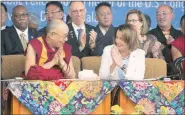  ?? AP ?? The Dalai Lama and Nancy Pelosi in Dharamsala Wednesday.