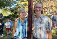  ?? COURTESY OF MEDIA-PROVIDENCE FRIENDS SCHOOL ?? Recently retired guidance counselor Laura Taylor with MPFS parent and Media Meeting member Rich Hoffmann pictured with the newly installed peace pole that is engraved with the words “May peace prevail on earth” in eight carefully chosen languages.