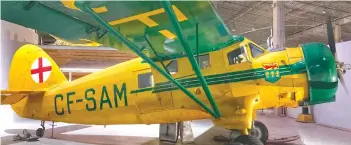  ??  ?? The Western Developmen­t Museum’s Moose Jaw location contains a Norseman CF-SAM model plane, made originally to promote the air ambulance service at fairs throughout Saskatchew­an. (Photo courtesy Western Developmen­t Museum)