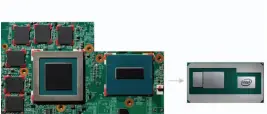  ??  ?? On the right is a CPU, GPU, and HBM2 graphics memory package in Kaby Lake G. On the left is a traditiona­l CPU, GPU, and GDDR5 graphics assembly.