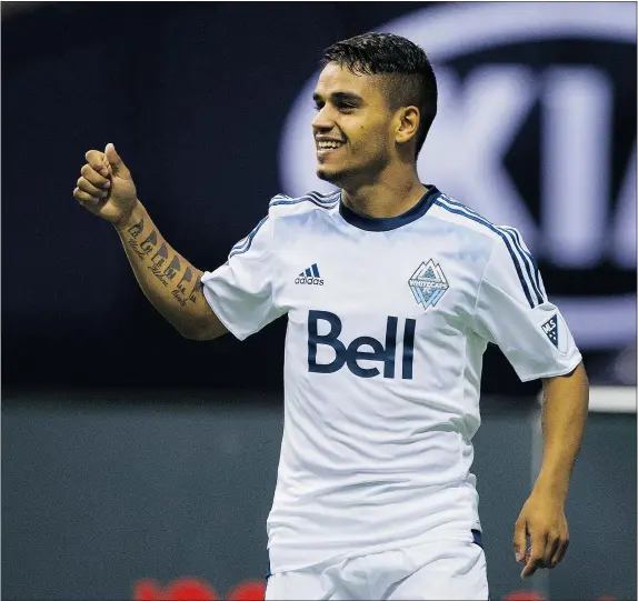  ?? GERRY KAHRMANN/PNG FILES ?? Cristian Techera, who was on loan last season from River Plate Montevideo, will return to the Whitecaps in 2016.