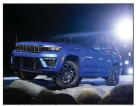  ?? (Bloomberg (WPNS)/Michael Nagle) ?? A Jeep Grand Cherokee 4xE electric vehicle is unveiled during the 2022 New York Internatio­nal Auto Show in New York in April.