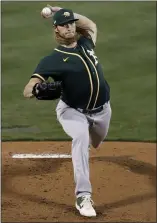  ?? GREGORY BULL — THE ASSOCIATED PRESS ?? A’s pitcher A.J. Puk was 2-0with a 3.18ERA in 10 appearance­s last season, all out of the bullpen.