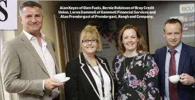  ??  ?? Alan Keyes of Glen Fuels, Bernie Robinson of Bray Credit Union, Lorna Gammell of Gammell Financial Services and Alan Prendergas­t of Prendergas­t, Keogh and Company.