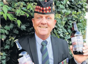  ??  ?? Cheers Alex McDivitt of Coatbridge-based Veterans Brewing with their Our Scottish Heroes Golden Ale