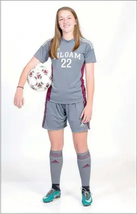  ?? Jason Ivester/NWA Democrat-Gazette ?? Siloam Springs High School junior Audrey Maxwell was named the Northwest Arkansas Democrat-Gazette’s Girls Soccer Player of the Year for the 2017 season.