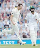  ?? — Reuters ?? England’s Toby Roland-Jones celebrates the wicket of South Africa’s Temba Bavuma.