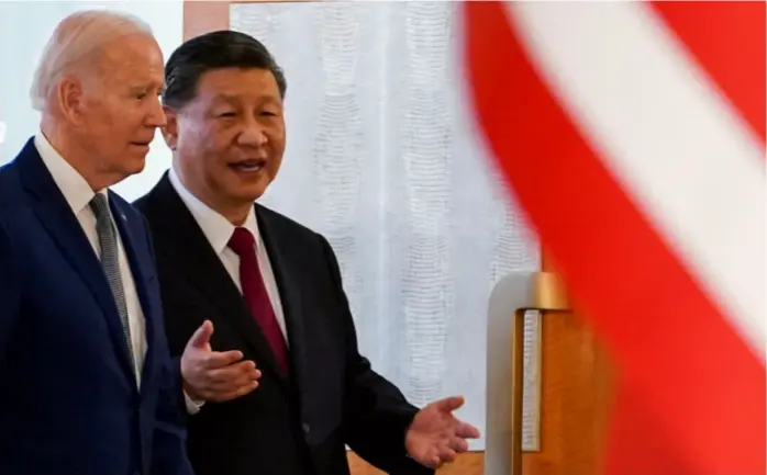  ?? KEVIN LAMARQUE, REUTERS ?? USAs president Joe Biden og Kinas president Xi Jinping møttes på Bali sist høst.