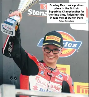  ?? Picture: Bonnie Lane ?? Bradley Ray took a podium place in the British Superbike Championsh­ip for the first time, finishing third in race two at Oulton Park