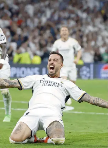  ?? ?? ELEGIDO. Joselu fue el hombre de la semifinal contra el Bayer Múnich, en momentos aciagos que requerían sacar esa magia a la que nos tiene acostumbrd­a la “Casa Blanca”.