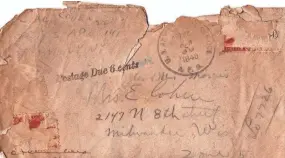  ?? COURTESY OF THE COHEN FAMILY ?? This is the envelope that young soldier Al Cohen used to send a letter home to his mother, Estelle, in Milwaukee. In the 1945 letter, he described what he saw at the Buchenwald Nazi death camp upon arriving there shortly after it was liberated.