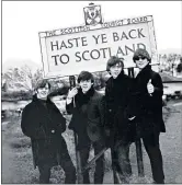  ?? ?? The Beatles Ringo, Paul, George and John at Gretna as they arrive on tour in Scotland in 1964