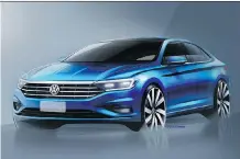  ?? VOLKSWAGEN ?? Sketches of the 2019 Jetta, released in advance of its debut next month, highlight a shift from the car’s usual boxy look.