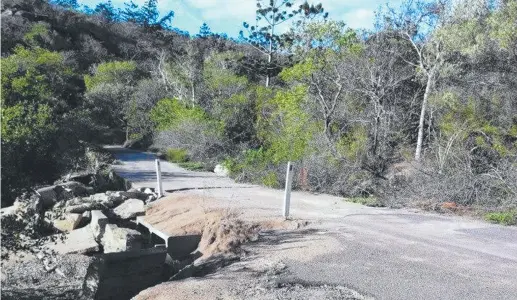  ??  ?? The badly potholed Radical Bay Road.