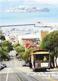  ??  ?? Cable Car on Russian Hill, North Beach.