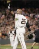  ?? THE ASSOCIATED PRESS ?? Former outfielder Barry Bonds will have his No. 25 jersey retired this August by the Giants when his former Pittsburgh Pirates are in town, the team announced Tuesday.