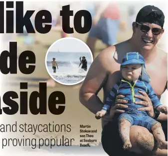  ??  ?? Martin Stokoe and son theo at seaburn beach