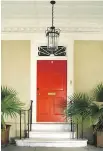  ??  ?? Benjamin Moore’s Claret Rose gives this door eye-catching appeal.