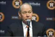  ?? YI-CHIN LEE — THE ASSOCIATED PRESS ?? Astros owner Jim Crane speaks at a news conference in Houston on Jan. 13.