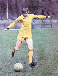  ??  ?? Les Wilson getting in some practice on the Molineux pitch