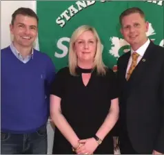  ??  ?? Sinn Fein’s councillor­s to represent Dundalk South Ruairí O Murchú, Anne Campbell and Cllr Tomás Sharkey.